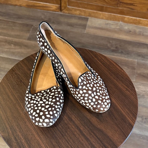 J. Crew Shoes - J. Crew Brown and Cream Spotted Loafers